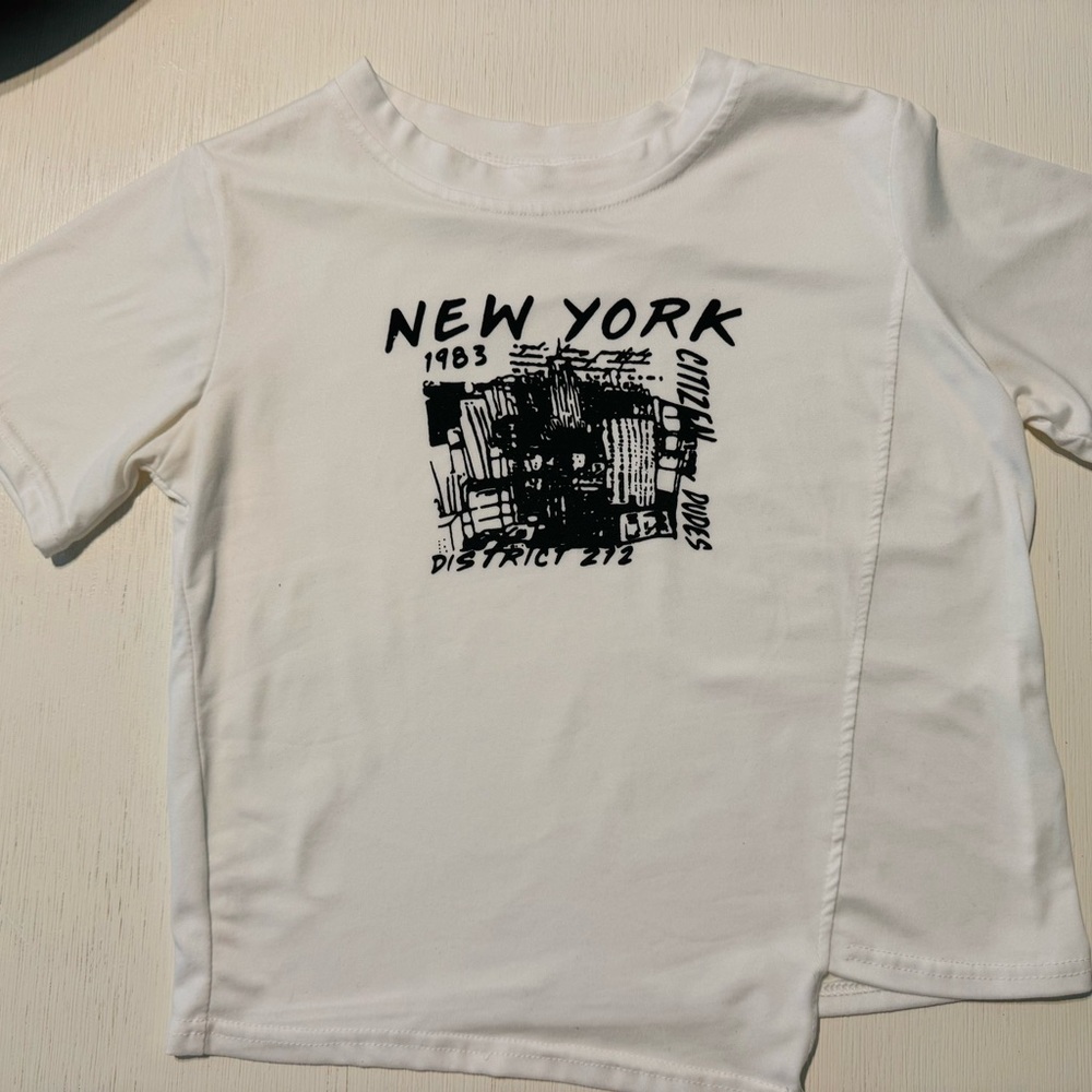 Black & White New York Sketch Asymmetrical Shirt
